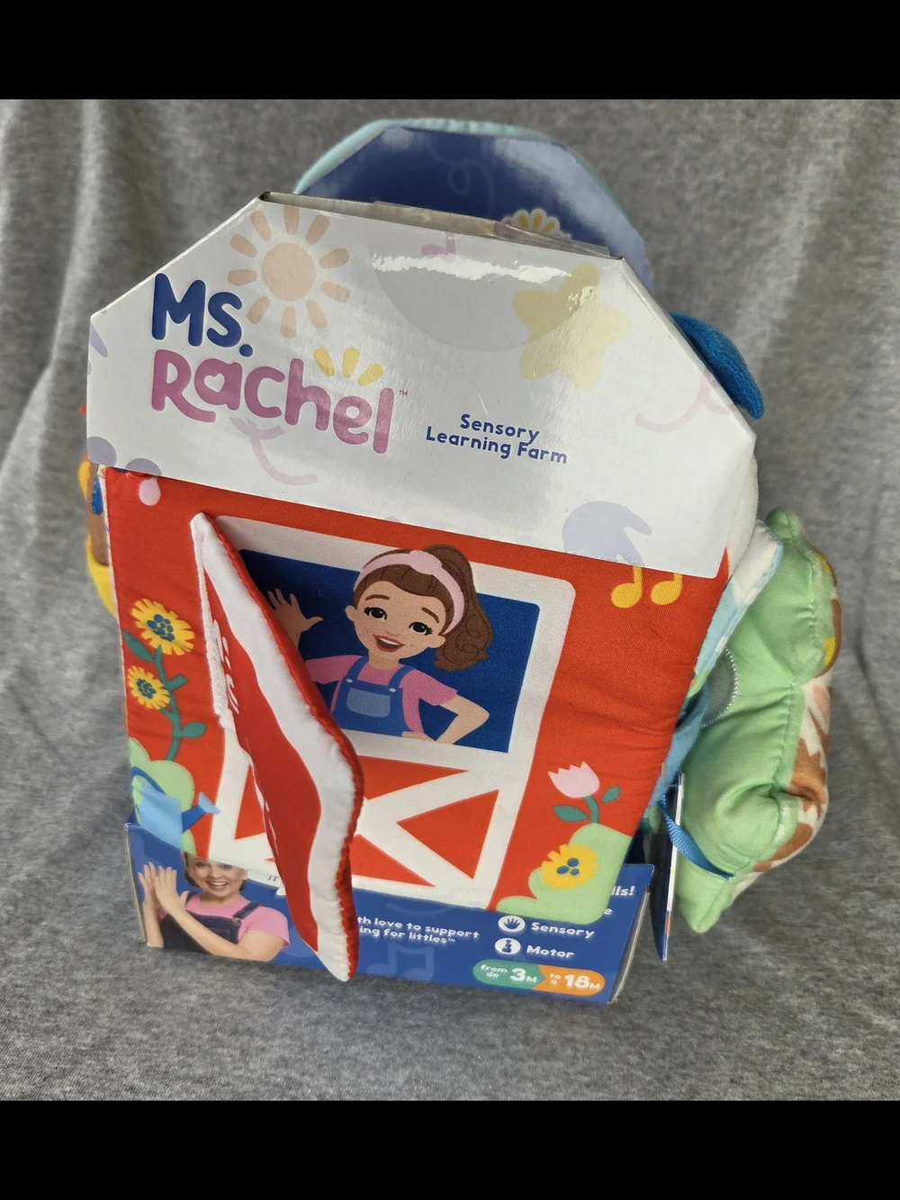 Ms. Rachel Sensory Learning Farm Plush Activity Toy - Red, Blue, Green